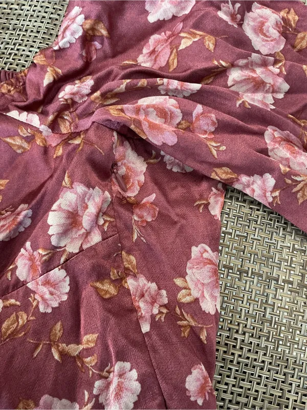 Altar’d State Floral Long Sleeve Mini Dress Mauve Size M - Image 9