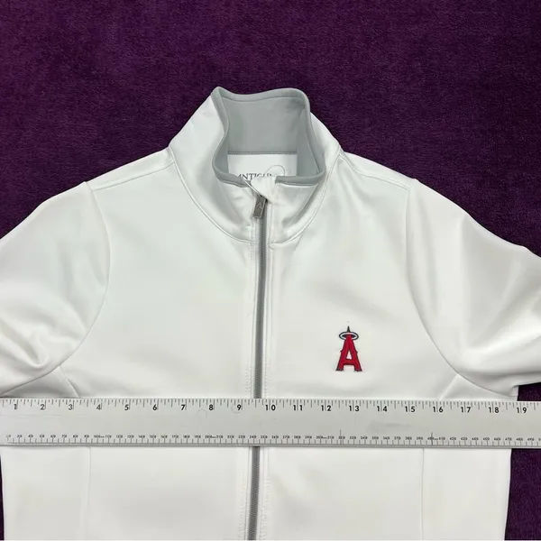 Antigua‎ Women's MLB Los Angeles Angels White Full Zip Leader Jacket Size Small - Image 4
