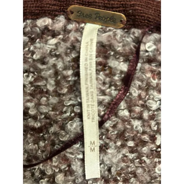 Free people BFF sweater in Berry oversized cowl neck women’s size medium (0655) - Image 7