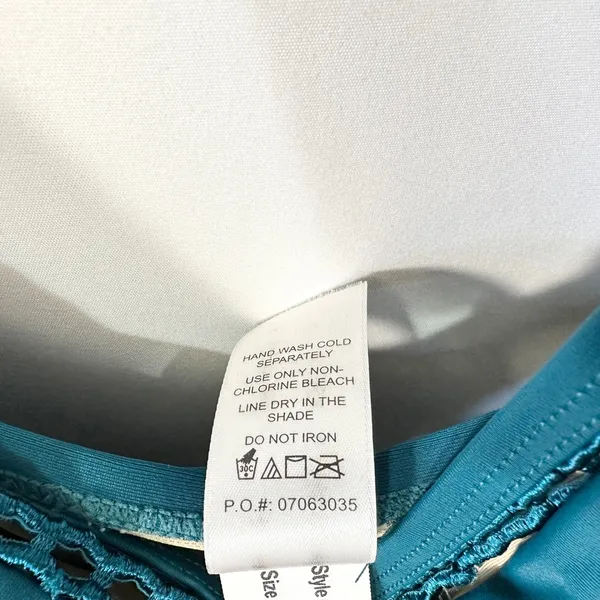 Swimsuits For All Plus‎ Size 18 One Piece Swimsuit Teal Blue Lattice Cut Out 353 - Image 10