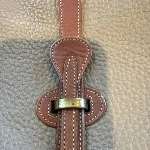 Vintage Dooney & Bourke Crossbody Bag Womens Medium Taupe Leather - Image 3