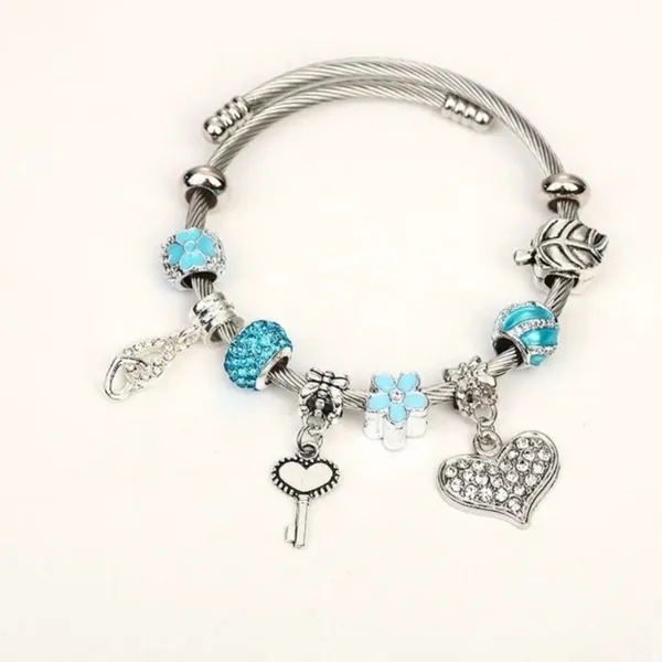 Love Heart Key Charm Bracelet for Women - Image 2