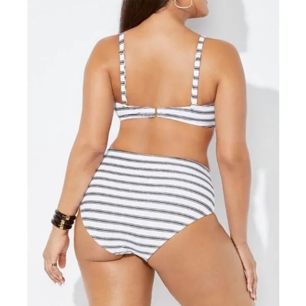 Swimsuits for all scout underwire shirred high waisted bikini set size 10 - Image 2