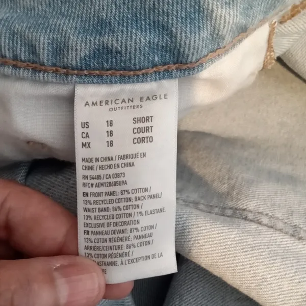 American Eagle outfitters women's high rise jeans summer 2024 size 18 short - Image 5