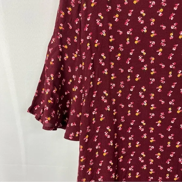 A.N.A Red Floral‎ Long Sleeve Shift Dress M - Image 5