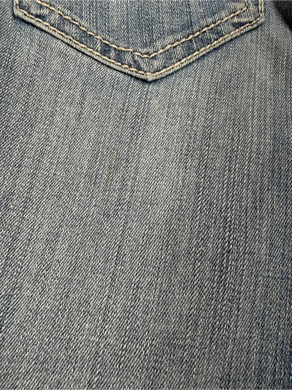 Ariat Denim Blue Distressed Denim Jean Bermuda Skirt 26R - Image 8