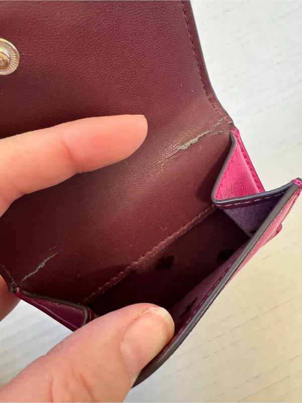 Kate Spade Pink Leather Micro Wallet Mini Designer Luxury - Image 5