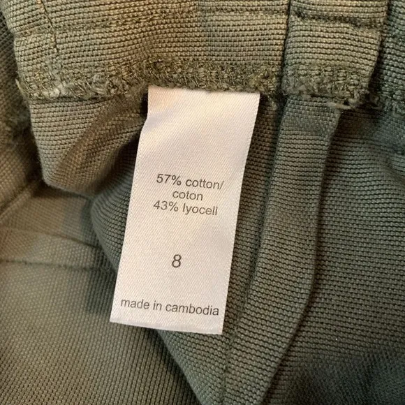 maurices Olive Green Skirt Womens 8 A-Line‎ Button Front Belted Casual Summer - Image 4