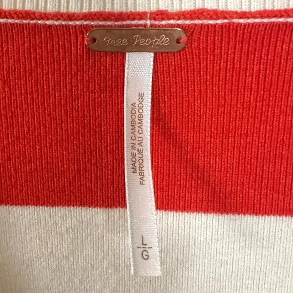 Free People League Of Her Own Cardigan Sweater Americana Stripes Preppy Large - Image 12