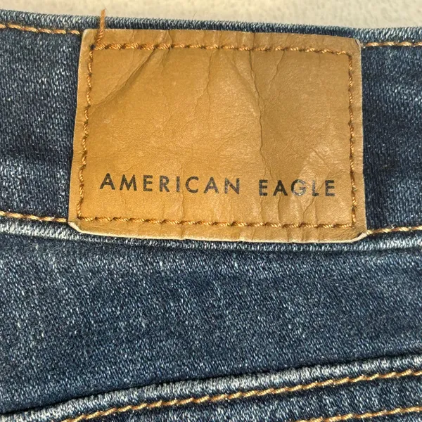 American Eagle Outfitters Hi‎ Rise Crop Flare Jeans Dark Wash Size 0 - Image 8
