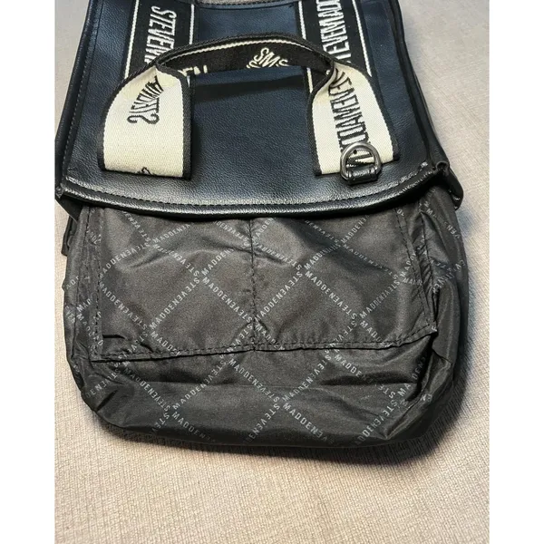 Steve Madden Crossbody Bag Womens Small Black Logo Strap Pouch Set Shoulder - Image 12