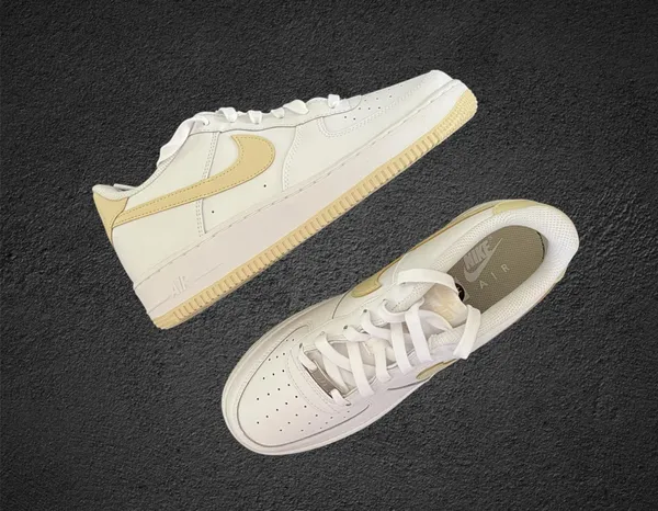 New NIKE Air Force 1 GS 'White Light Khaki' - Image 2