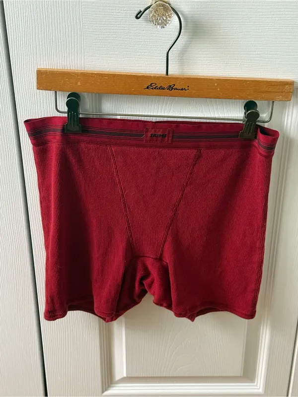 Skims Cotton Rib Boxer Shorts in Red Brick - Image 2