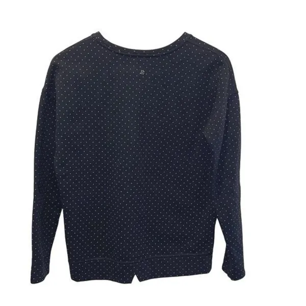 Lululemon Womens Polka Dot‎ Crew Neck Fleece Pullover Sweatshirt Black Size 4 - Image 5
