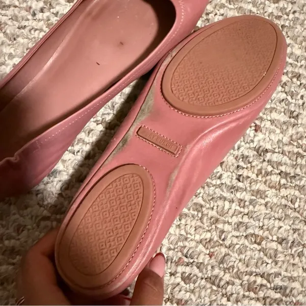 Tory Burch Minnie Travel Ballet with Leather Logo in Rosa- Size 9.5 - Image 9
