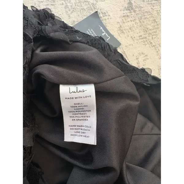 Lulus Ravishing Appeal Black 3D Floral Applique Strapless Maxi Dress Size XL NWT - Image 10