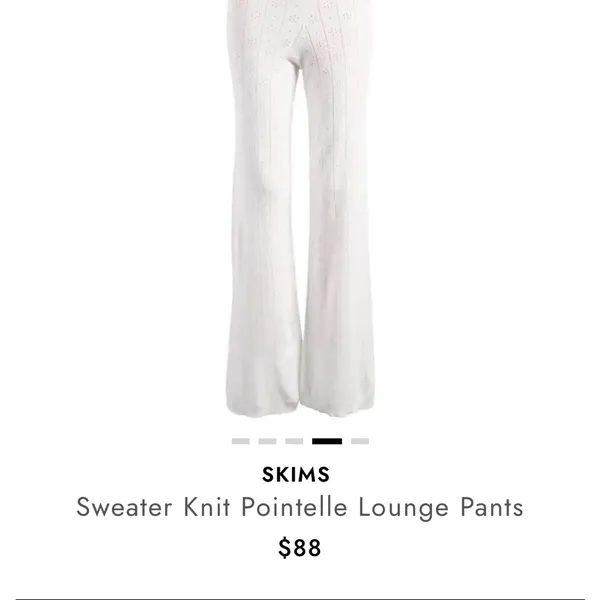 SKIMS White Sweater Knit Lounge Pants NWOT sz S - Image 4