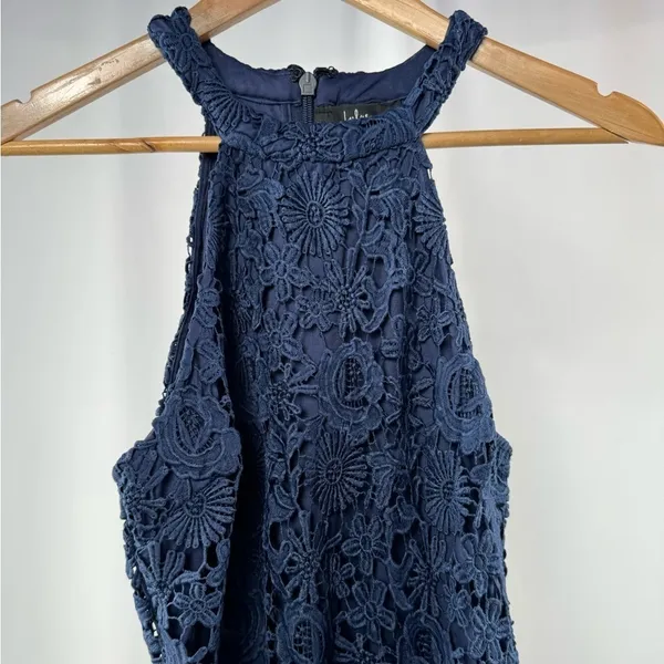 Lulus Love Poem Lace Mini Dress in Navy‎ Blue Size Medium - Image 6