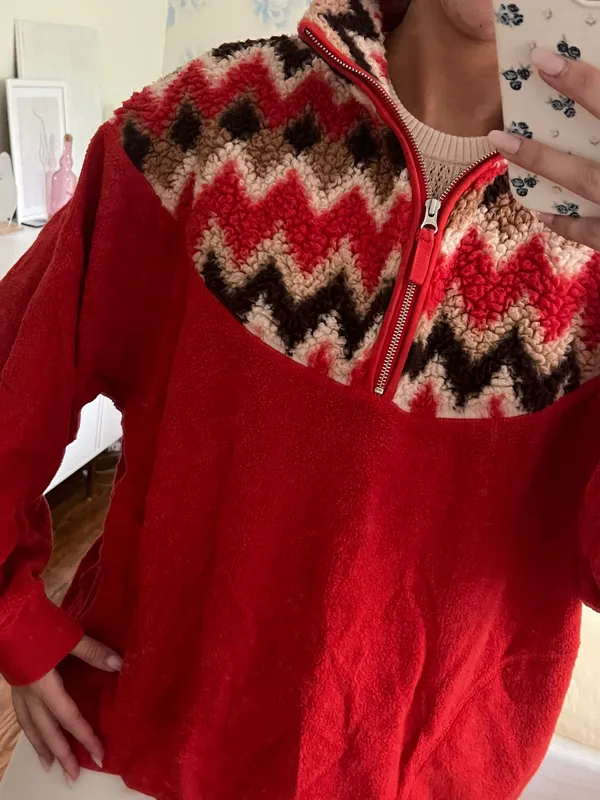 Aerie Red Half Zip Sweater - Image 4