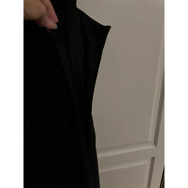 JONES NEW YORK EVENING Black Spaghetti Strap Maxi Dress Side Slit 4 Y2K vintage - Image 4