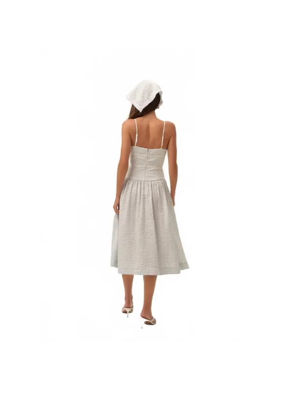 FOR LOVE and LEMONS georgia midi dress in blue gingham - Image 3