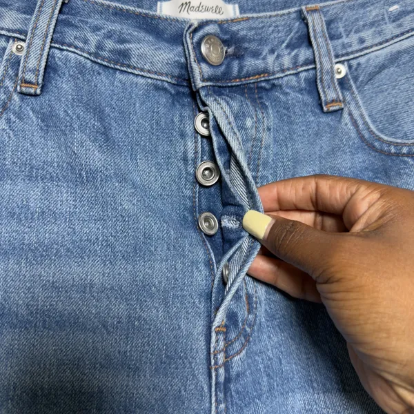 Madewell Women Cotton Shadow Patch Dean Easy Jeans 29" Blue Straight Leg Denim - Image 4