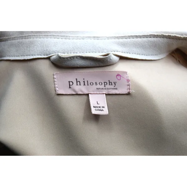 Philosophy Republic Clothing‎ Faux Leather Utility Shirt Jacket Beige Size L - Image 6