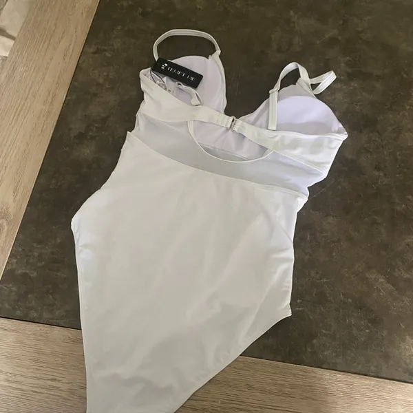 Women One Piece Tummy Control Swimsuits Push Up Bathing Suits Cutout Mesh Front Cross Swimwear - Image 9