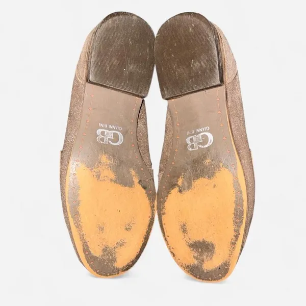 Gianni Bini Coffee Brown Loafers with Silver Sparkles, Size 6 - Image 7