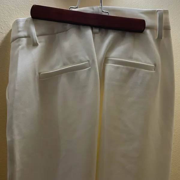Reformation Alexa Wide Leg Cream Trousers size 2 - Image 4