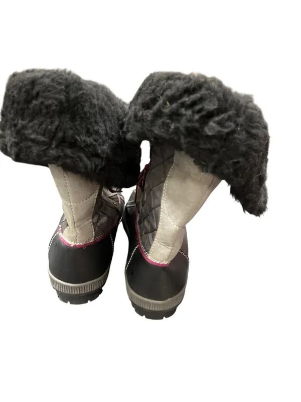 Totes Gracie Black wms black gray versitile mid calf winter boots 10M SKU 10-646 - Image 10