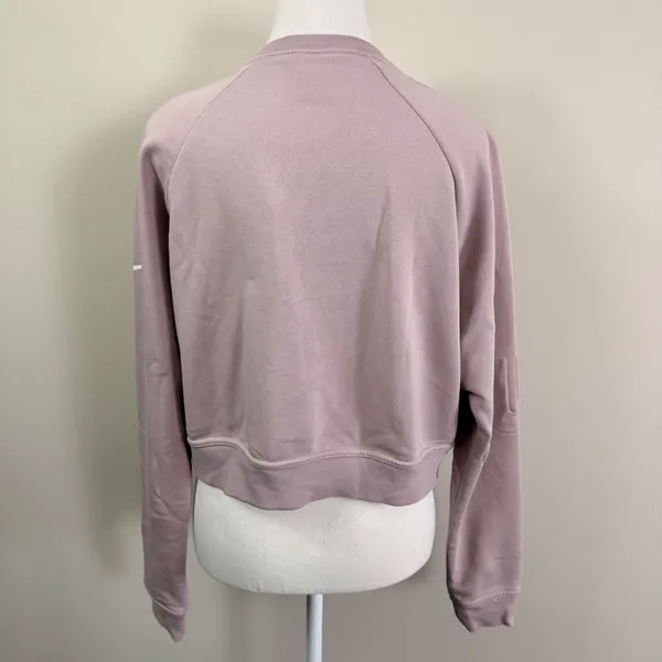 Nike Dri-FIT Just Do It Embossed Cropped Sweatshirt Mauve Lilac Medium - Image 3