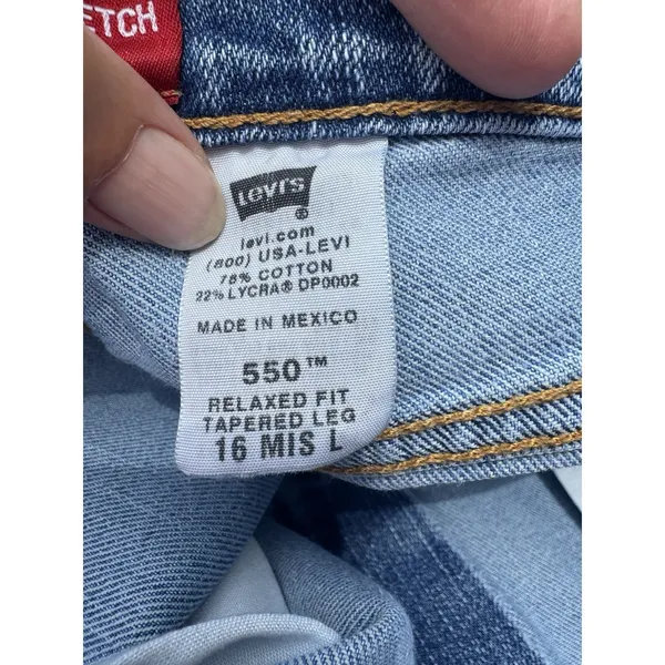 Y2K Women's Levi's 550 Medium‎ Wash Jeans Relaxed Fit Tapered Leg 16 MIS L 0603 - Image 14