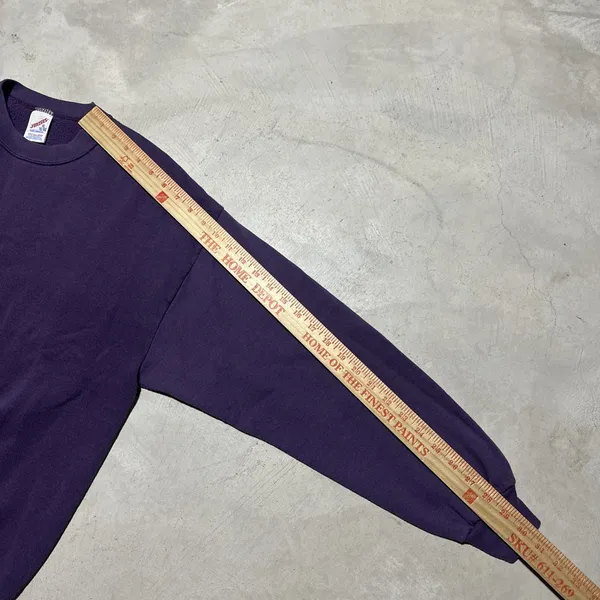 Vintage Purple Jerzees Blank Crewneck Sweatshirt Size XL USA MADE 90s Fade - Image 5