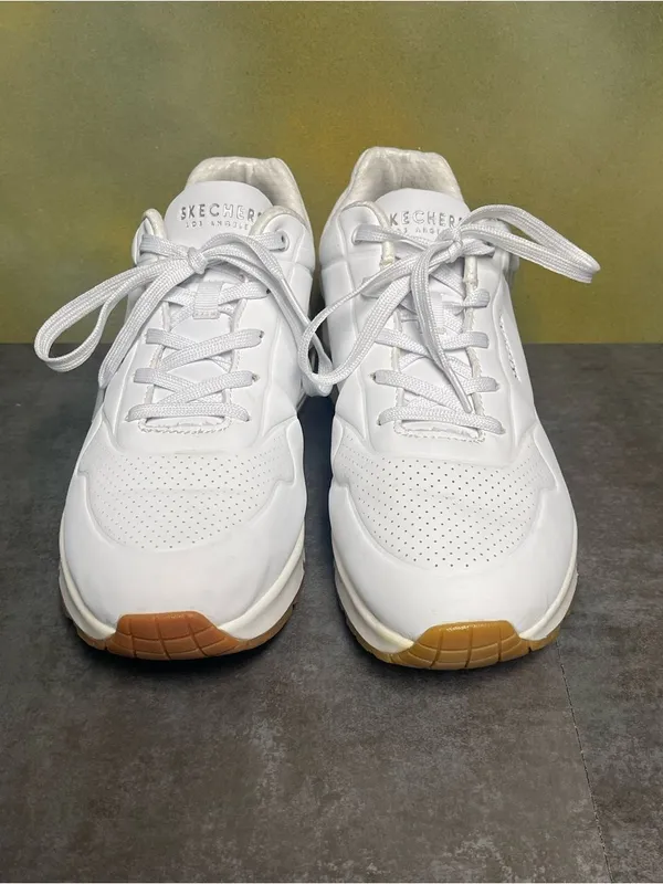 Skechers Uno Shimmer Away White Sneakers Women's Size 10 - Image 6