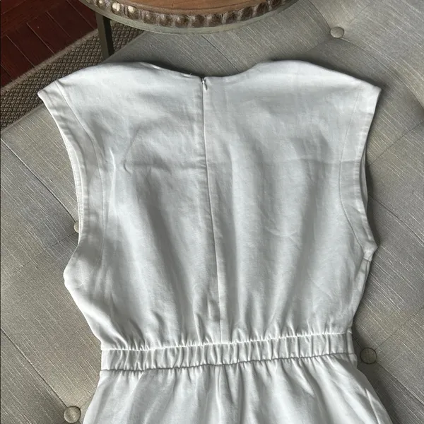 Zara White Cotton Blend Sleeveless Romper One Piece Size Medium - Image 6