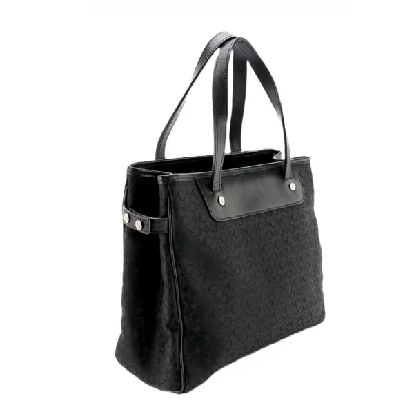 Celine Macadam Black Canvas Monogram W/Leather Trim Tote Bag - Image 4