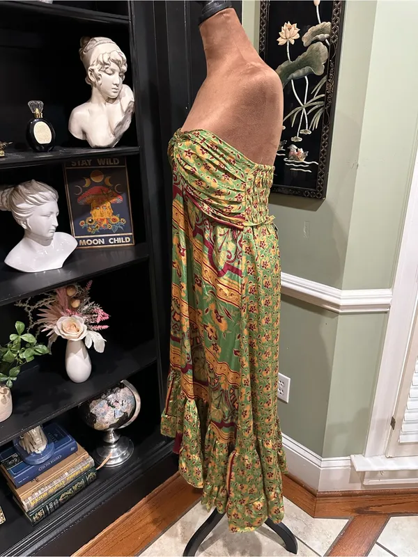 Junglee Billee Sari‑Style Strapless Maxi Dress – Free Size - Image 4