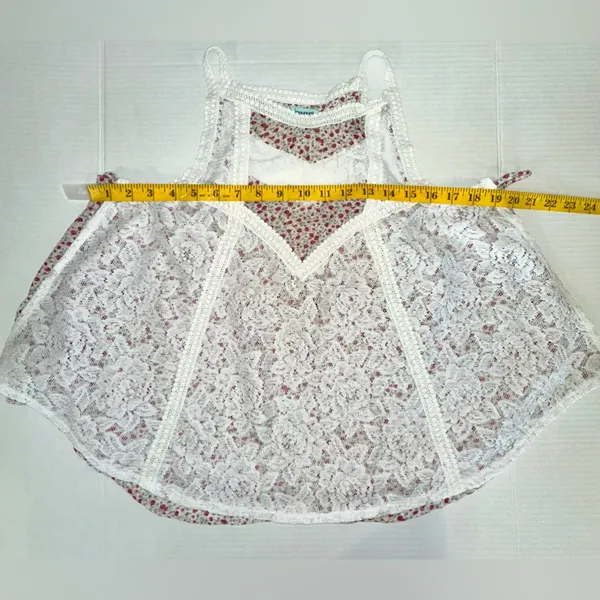 Maurice’s Medium Lace Bib Floral Under Design Flowy Double‎ Layered Tank Top M - Image 4