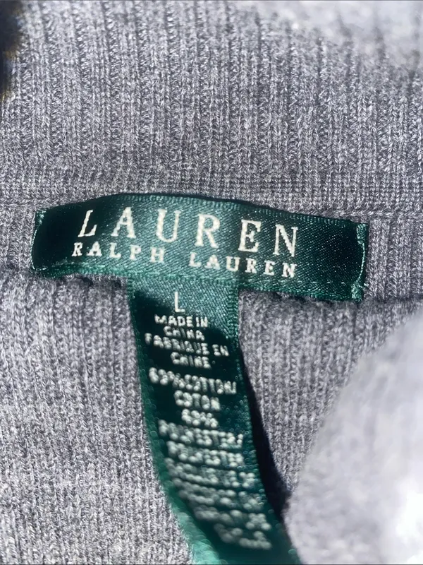 Lauren Ralph Lauren Charcoal Ribbed Turtleneck Sweater - Image 2