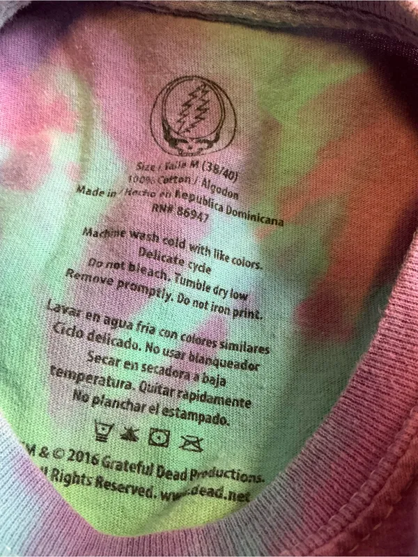2015 Grateful Dead Tie Dye Crop Top Medium Dancing Bears Graphic Tee Custom Crop - Image 2