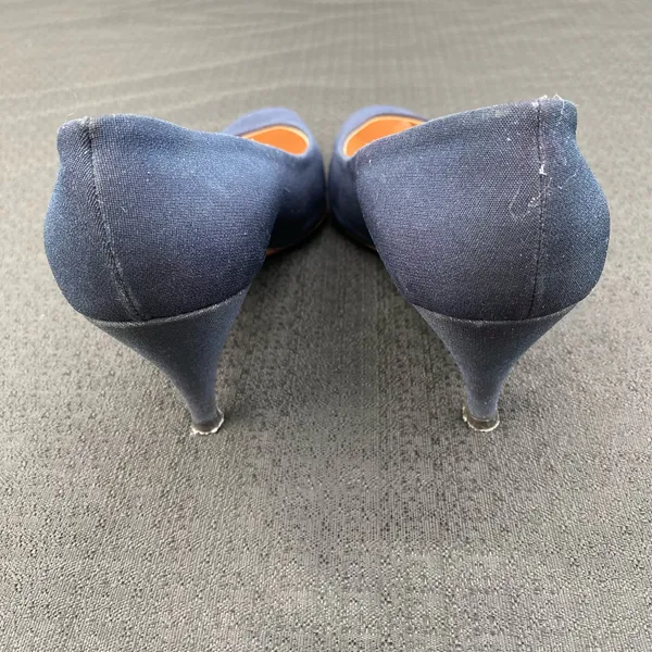 💙 Vintage 1950s or 60s Saks Fifth Avenue Fenton Last Size 7 Navy Blue Kitten Heels Pumps 💙 - Image 5