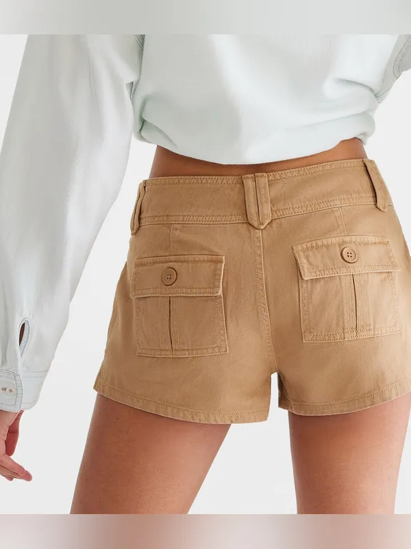 Aeropostale Cargo Low-Rise Twill Shorty Shorts Size 0 - Image 3