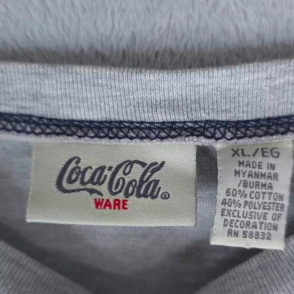Coca‎ Cola Company Ware Shirt Womens XL Gray Crop Top Long Sleeve - Image 7