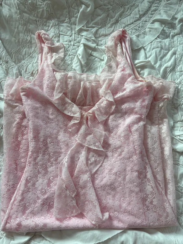 White Fox Pink hoco Dress - Image 3