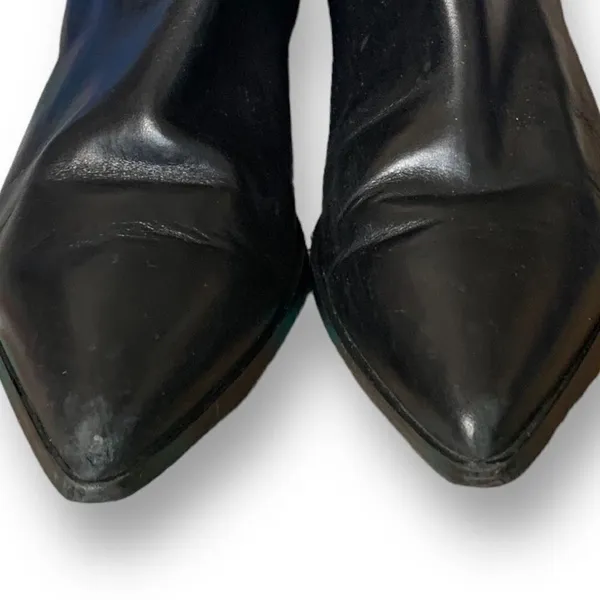 & Other Stories Shoe Black Leather Short‎ Ankle Chelsea Boot Pointy Toe Low Heel - Image 3