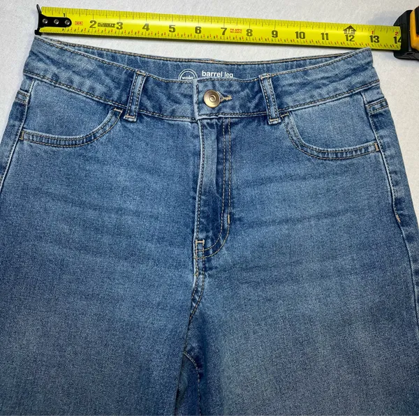 Wonder Nation Girls Barrel Jeans High Rise Adjustable Waist Size 12 NEW Med Wash - Image 3