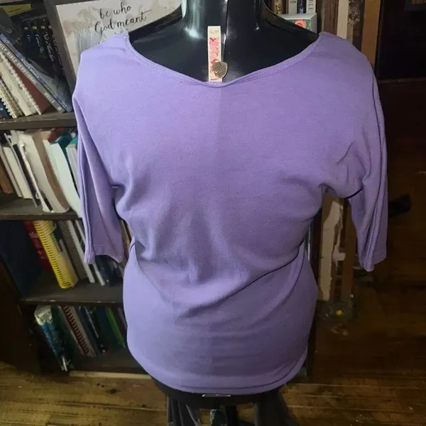 Free People purple graphic goat crown scoop neck XS oversized top - Image 3