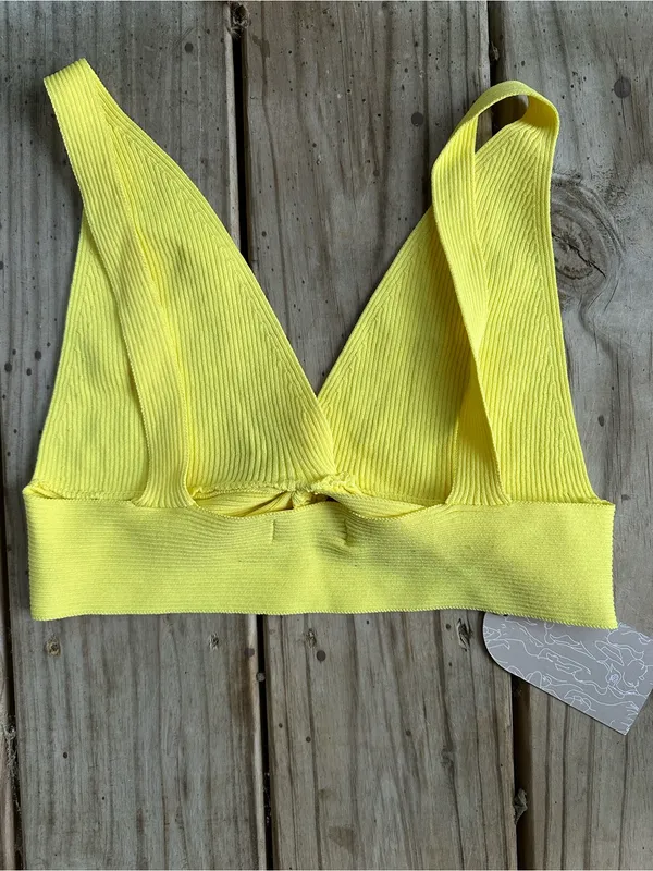 NWT Meshki Kaesha crop top yellow medium - Image 5