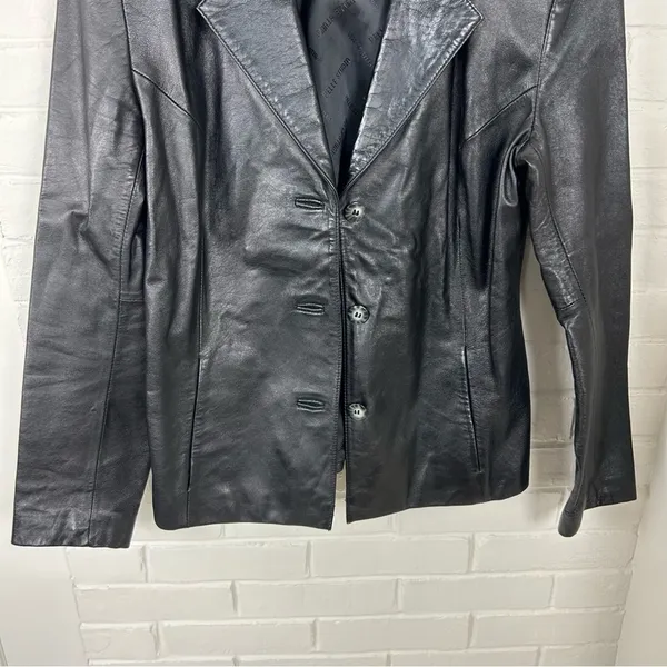 Wilson’s Leather 100% Leather Black Blazer Jacket Size M - Image 5